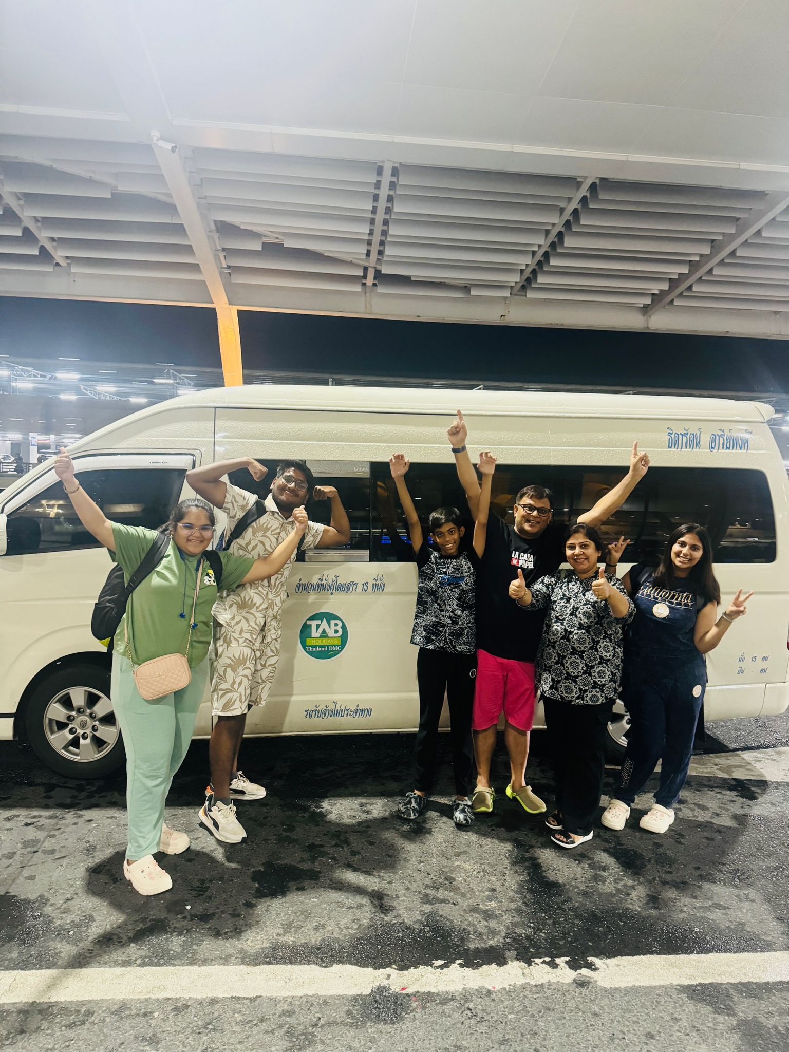 Excited clients with Tab Holidays van