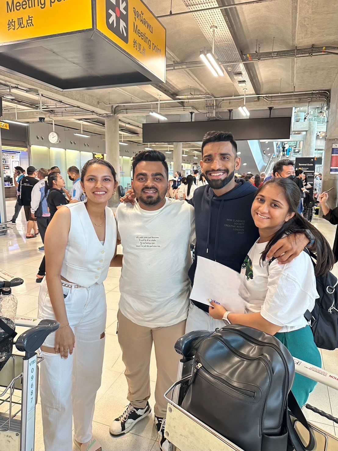 Clients at airport departure with Tab Holidays